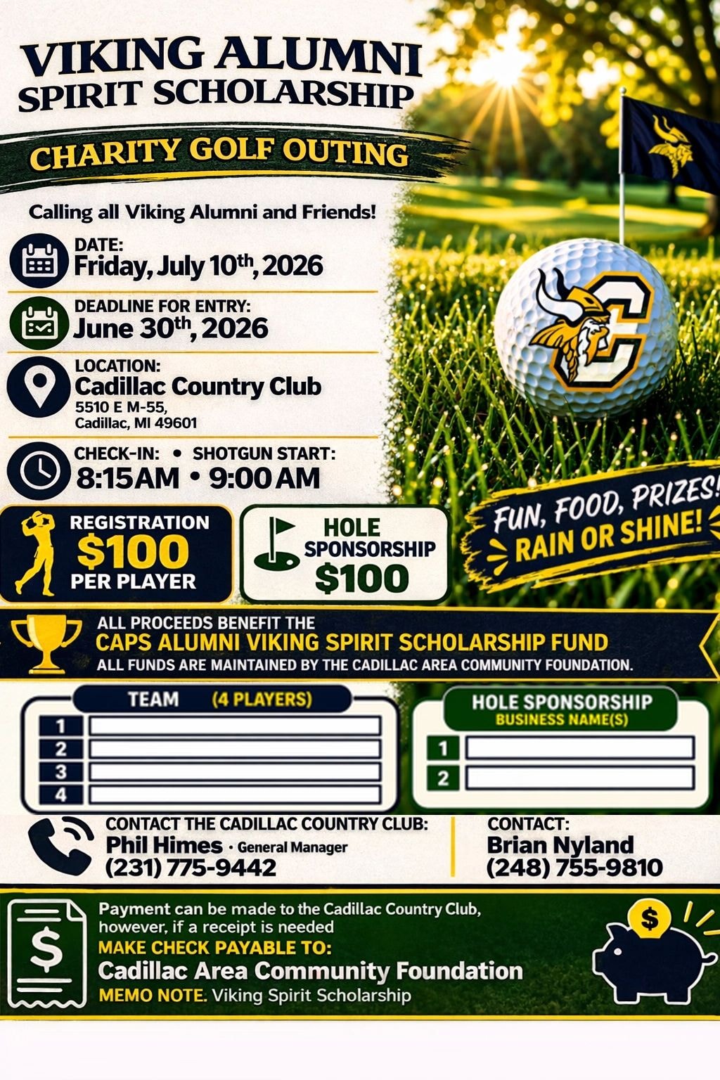 Viking Golf Outing flyer